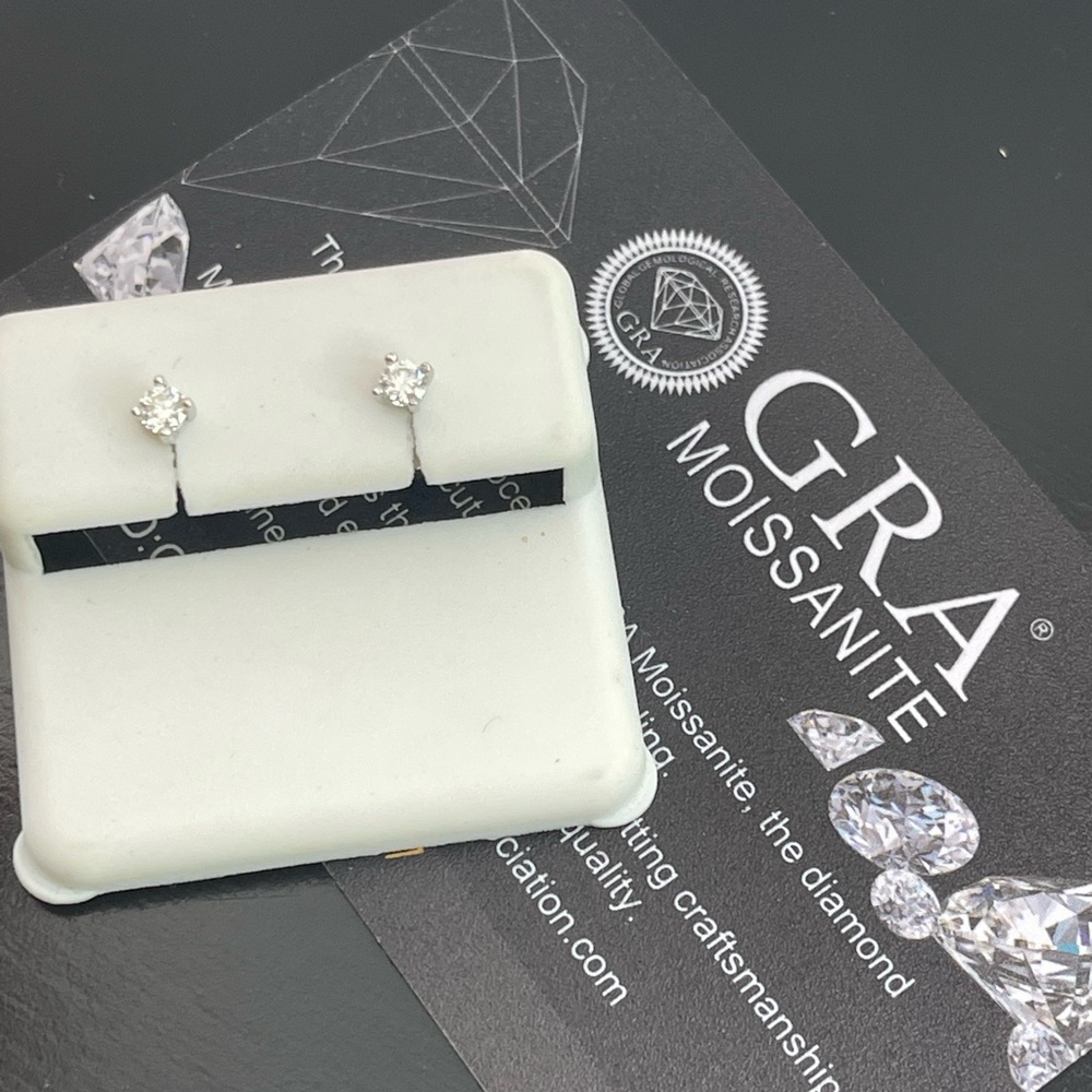 3mm moissanite screw on stud silver 925 earrings